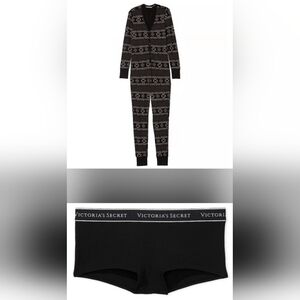XXL Victoria's Secret Thermal Onesie Pajamas Boyshort Panty Sleep Set